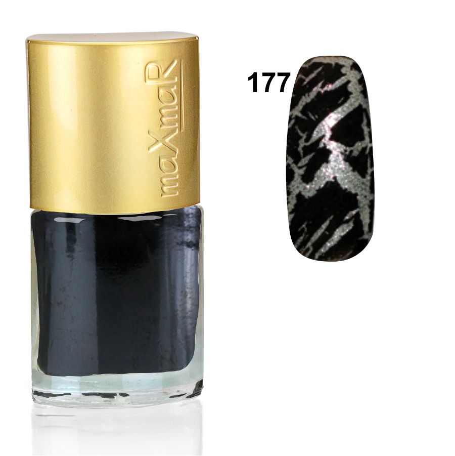 Фото Лак для ногтей MN-07T Трескающийся лак для ногтей № 177 (черный)                                                   