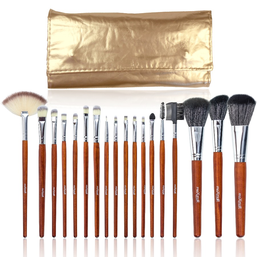 Фото Кисточки для макияжа Профессиональный набор кисточек для макияжа из 18 инструментов maXmaR GOLD
