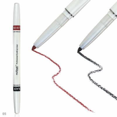 Фото maXmaR Двухсторонний механический контурный карандаш для губ art 005 № 05 Black+Terra cota maXmaR